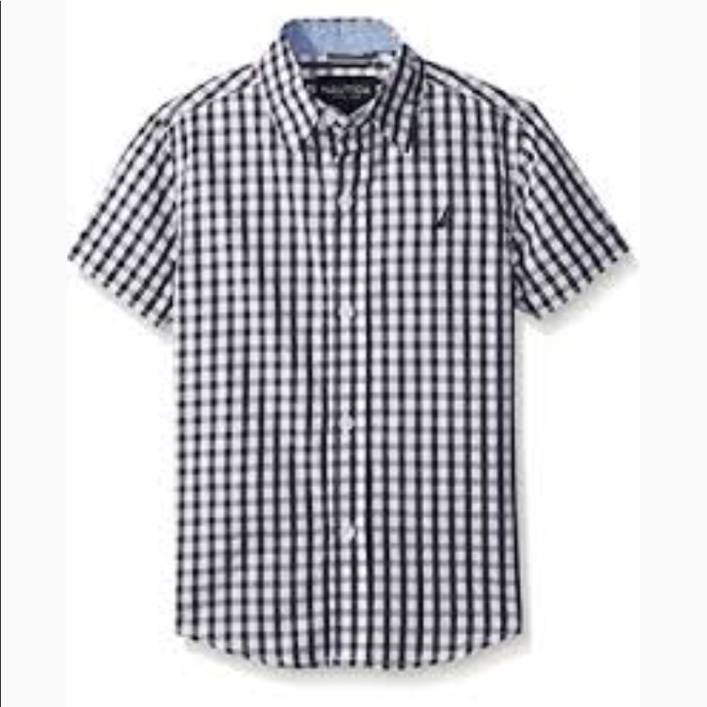 Nautica Kids Navy & White Gingham Shirt